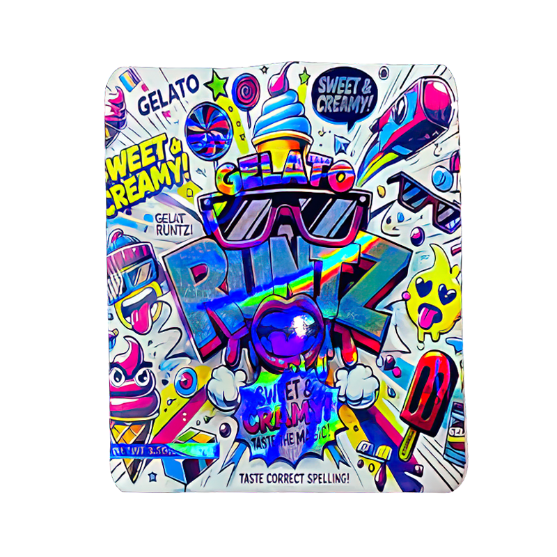 50 Pack - 3.5g Exotic Mylar Bags - Gelato Runtz Sweet Creamy!