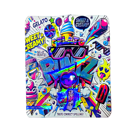 50 Pack - 3.5g Exotic Mylar Bags - Gelato Runtz Sweet Creamy!