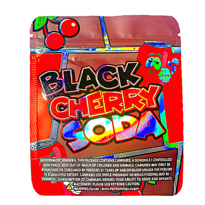 50 Pack - 3.5g Exotic Mylar Bags - Black Cherry Soda