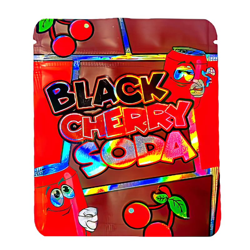 50 Pack - 3.5g Exotic Mylar Bags - Black Cherry Soda