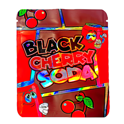 50 Pack - 3.5g Exotic Mylar Bags - Black Cherry Soda