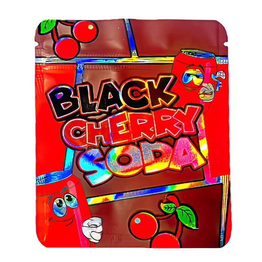 50 Pack - 3.5g Exotic Mylar Bags - Black Cherry Soda