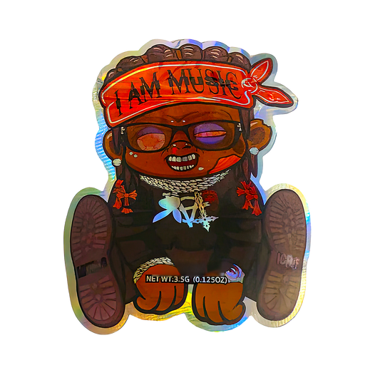 3.5g Shaped Mylar Storage Bag - I Am Music (50 Count)