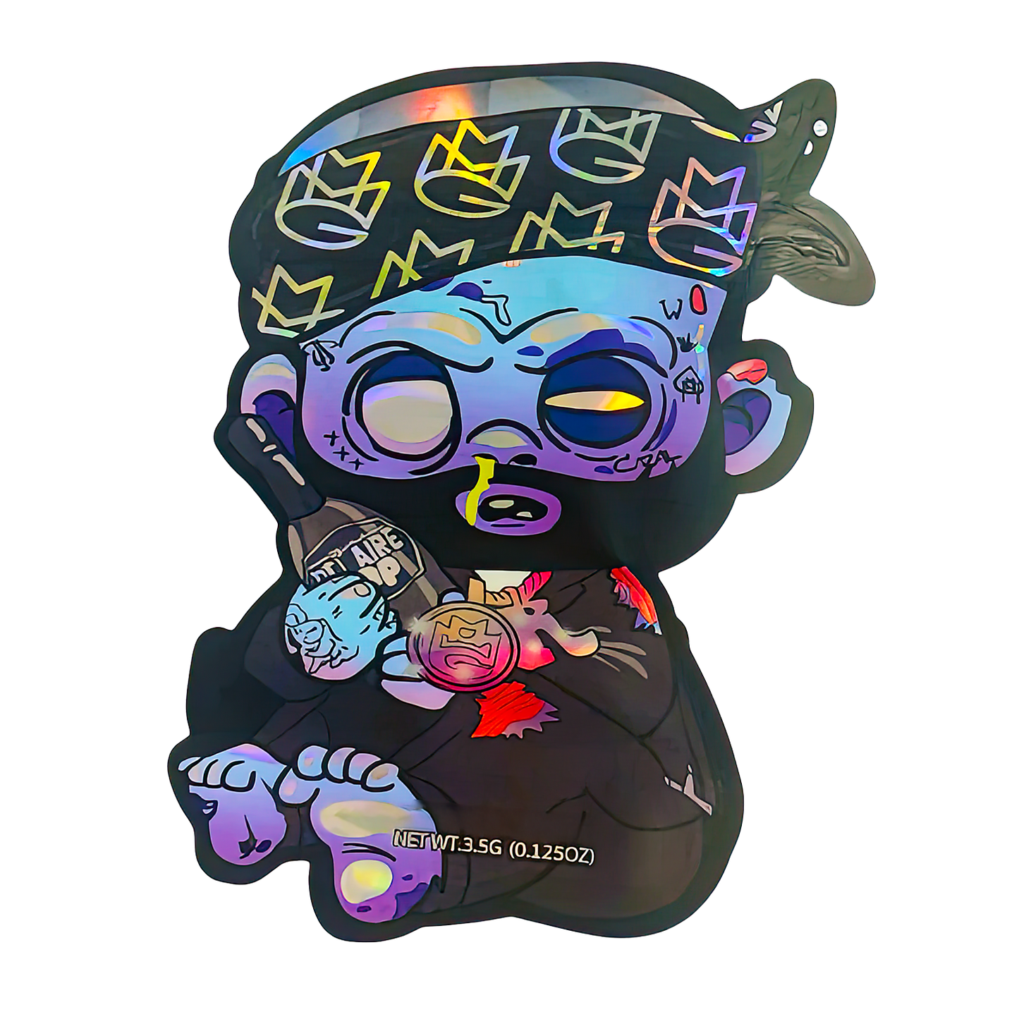 3.5g Shaped Mylar Storage Bag - ICFMF Del Aire Papi (50 Count)