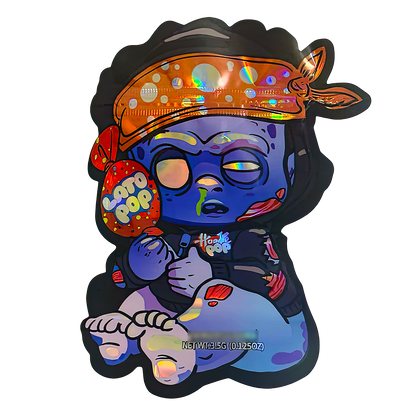 50 Pack - 3.5g Shaped Mylar Bags - Hoodie Character Design - ICFMF
