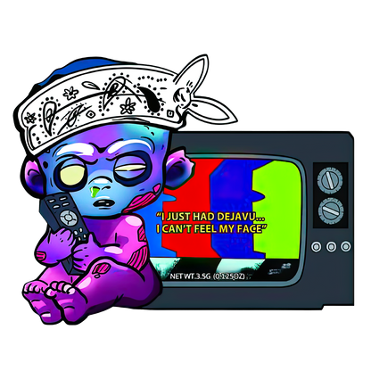 50 Pack - 3.5g Shaped Mylar Bags - Retro TV Illustration - ICFMF