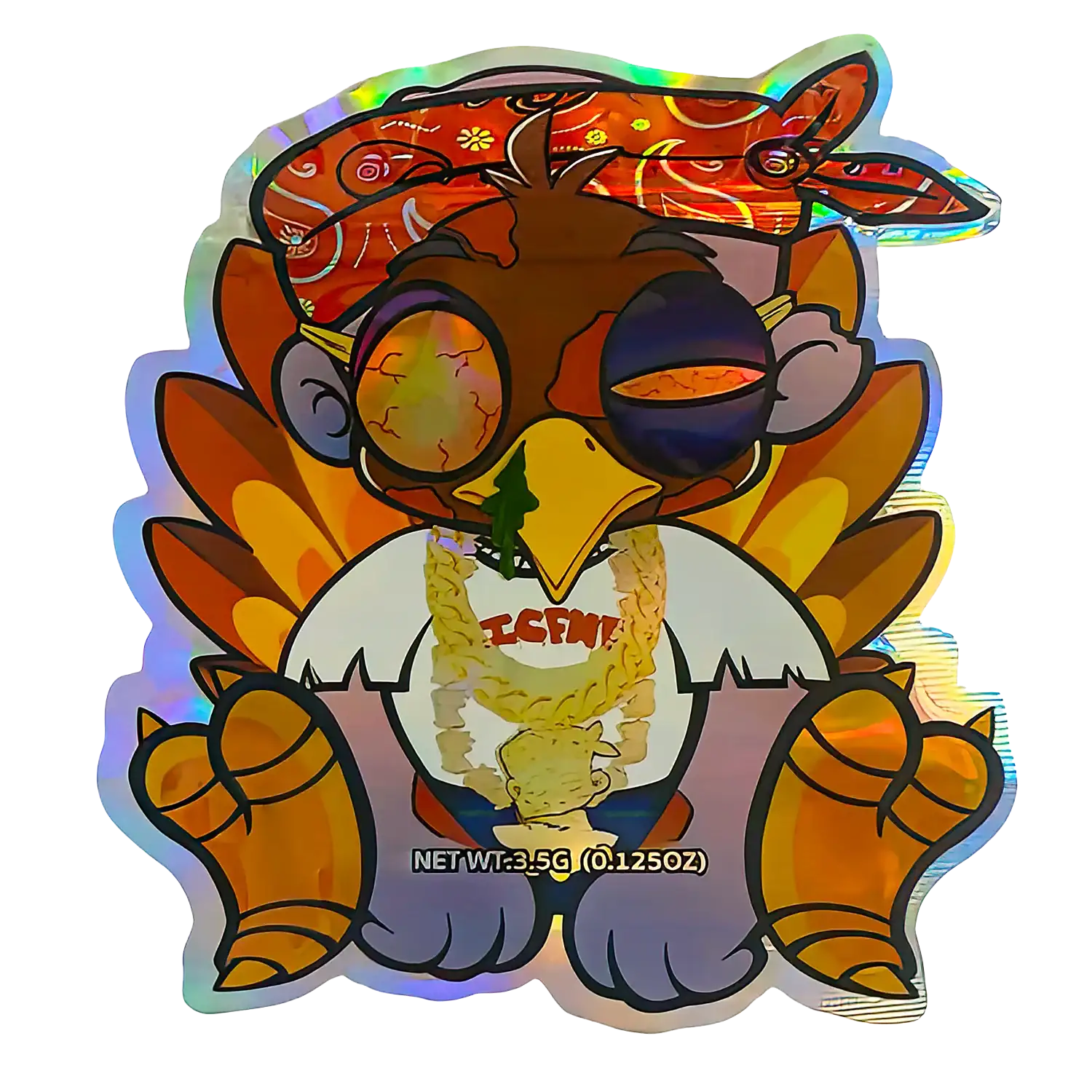 3.5g Shaped Mylar Storage Bag - ICFMF Bird (50 Count)