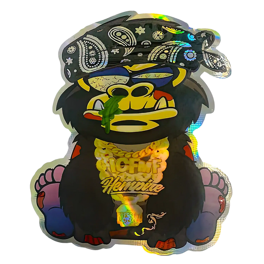 3.5g Shaped Mylar Storage Bag - ICFMF Gorilla (50 Count)