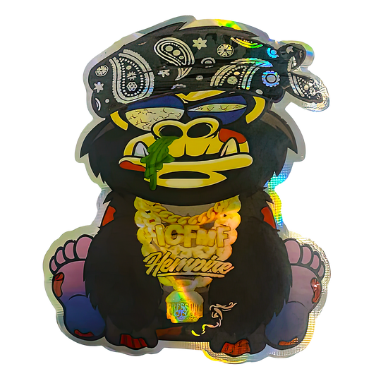 3.5g Shaped Mylar Storage Bag - ICFMF Gorilla (50 Count)