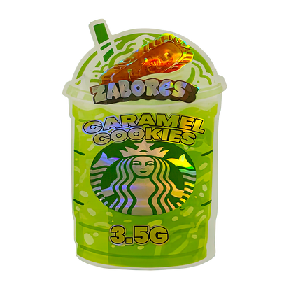 50 Pack - 3.5g Shaped Mylar Bags - Caramel Drink Style - Zabores