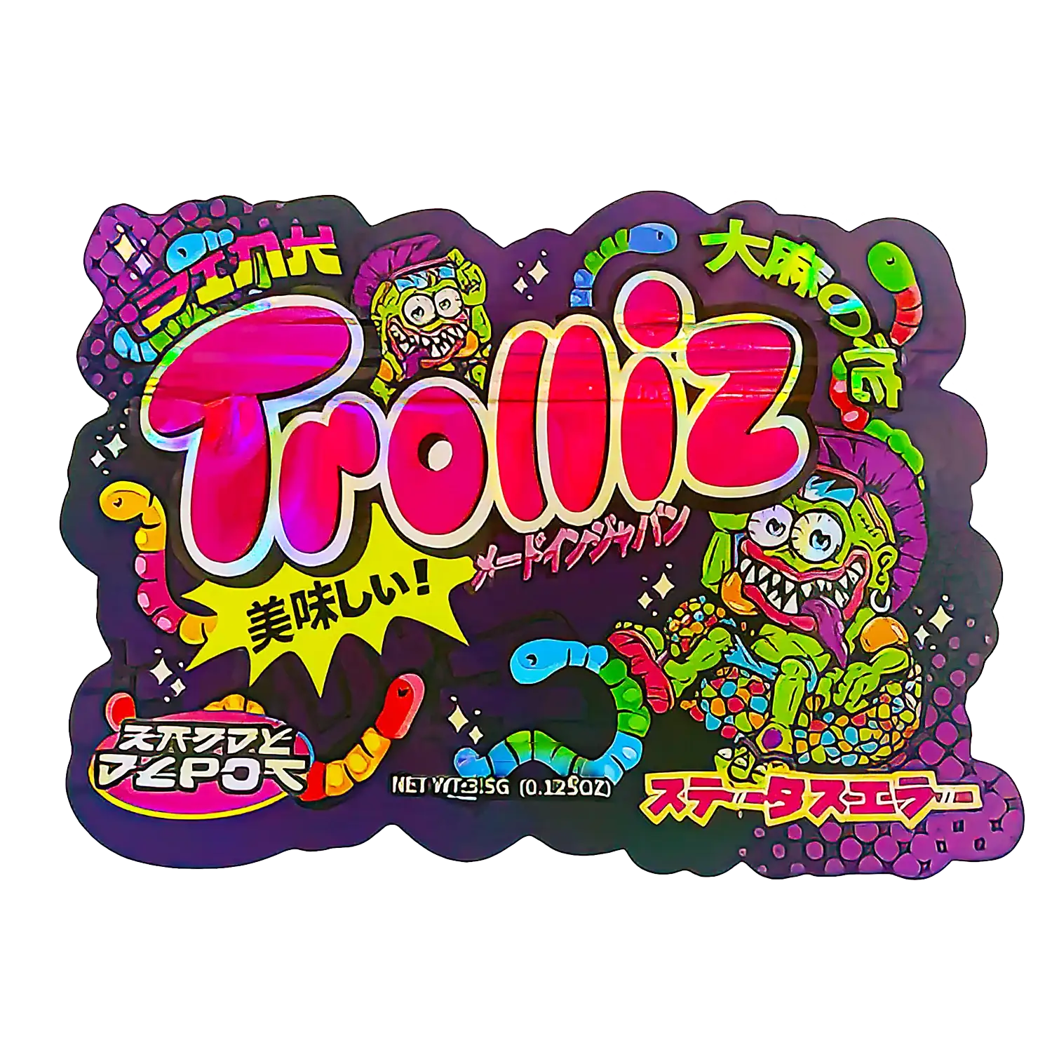 3.5g Shaped Mylar Storage Bag - Trolliz Zaddy Depot (50 Count)