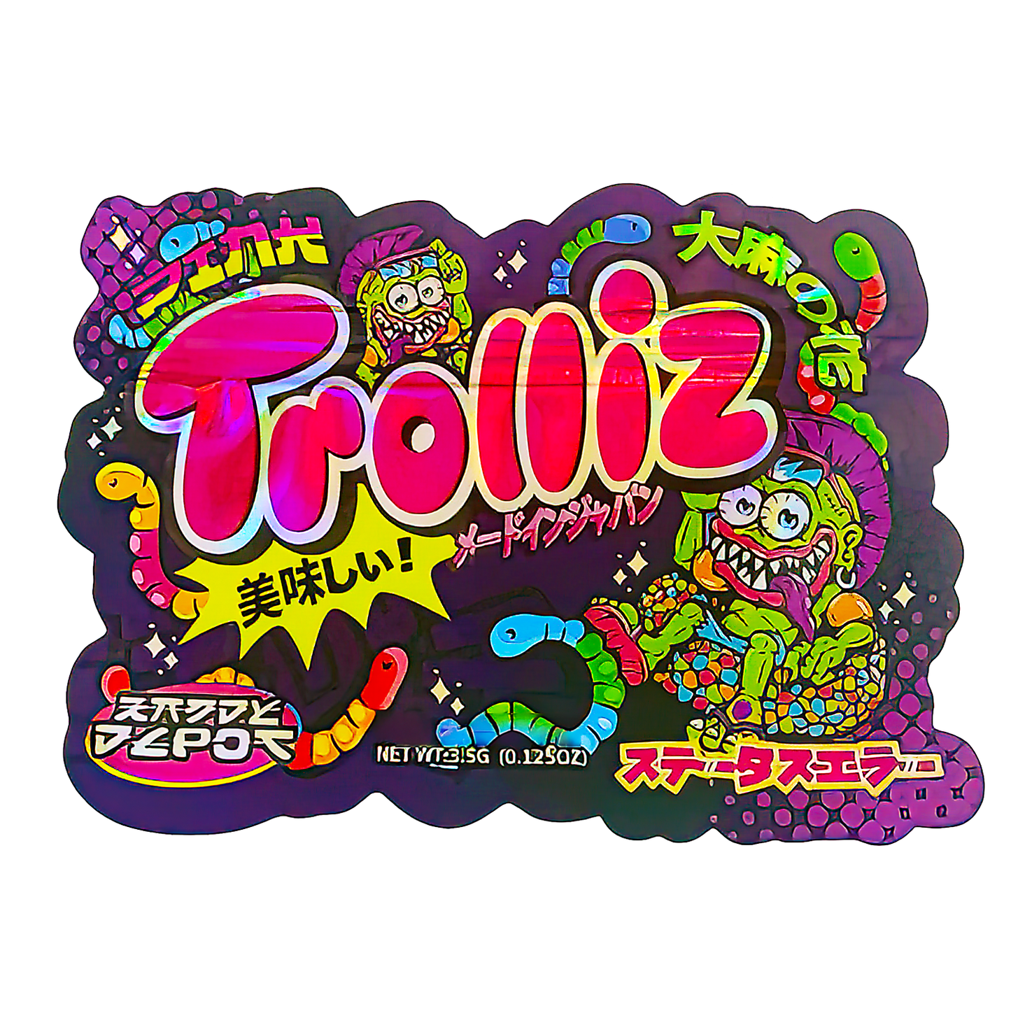 3.5g Shaped Mylar Storage Bag - Trolliz Zaddy Depot (50 Count)