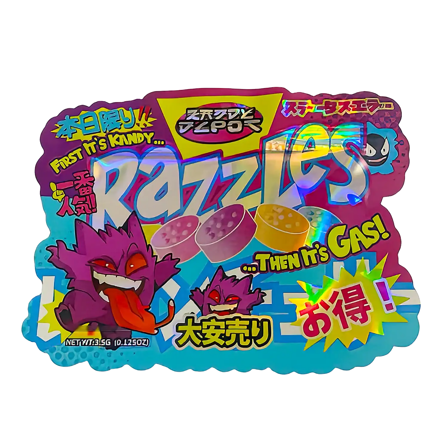 3.5g Shaped Mylar Storage Bag - RAz Zaddy Depot (50 Count)