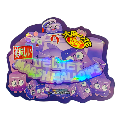 50 Pack - 3.5g Shaped Mylar Bags - Velvet Marshmallow Style - Kandy Depo