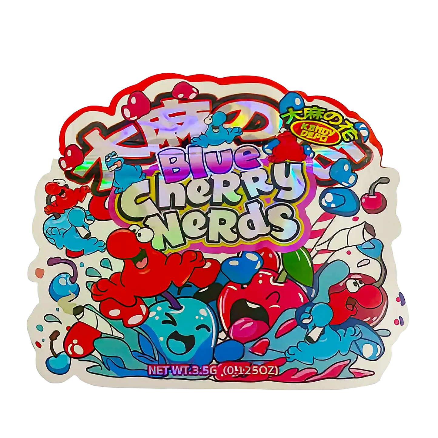 3.5g Shaped Mylar Storage Bag - Blue Cherry Ndz (50 Count)