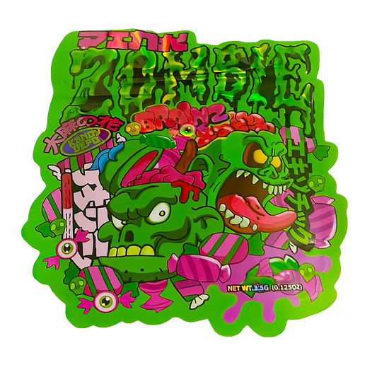 3.5g Shaped Mylar Storage Bag - Pink Brainz (50 Count)