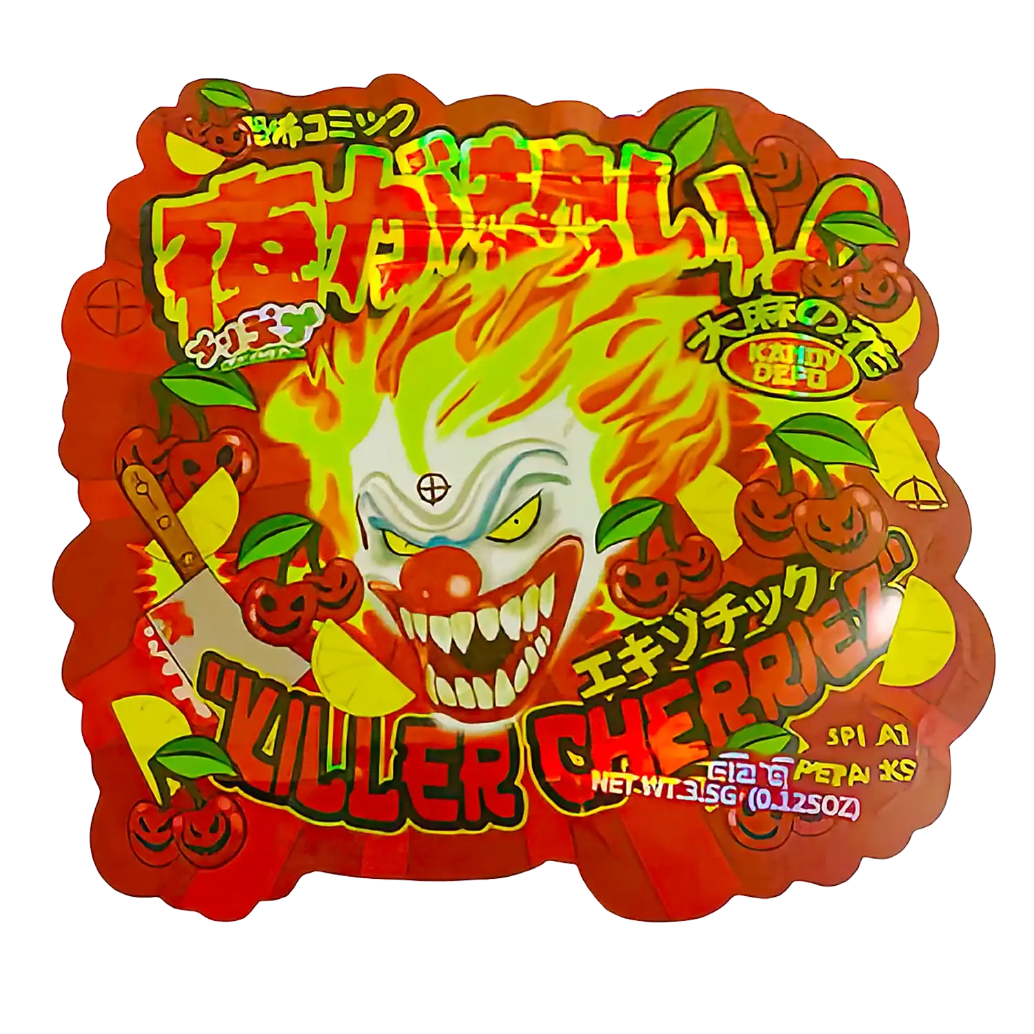 3.5g Shaped Mylar Storage Bag - Killer Cherriez (50 Count)