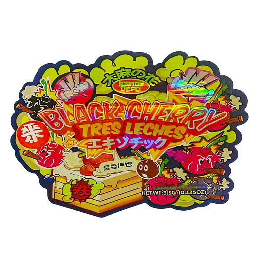 3.5g Shaped Mylar Storage Bag - Black Cherry TL (50 Count)