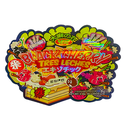 3.5g Shaped Mylar Storage Bag - Black Cherry TL (50 Count)