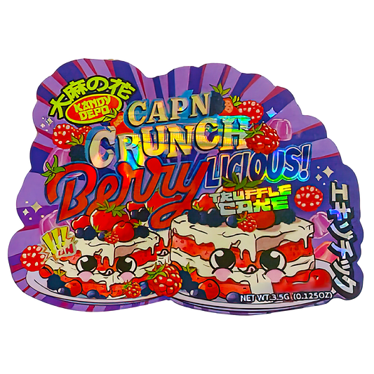 3.5g Shaped Mylar Storage Bag -  Berrylicious TC (50 Count)