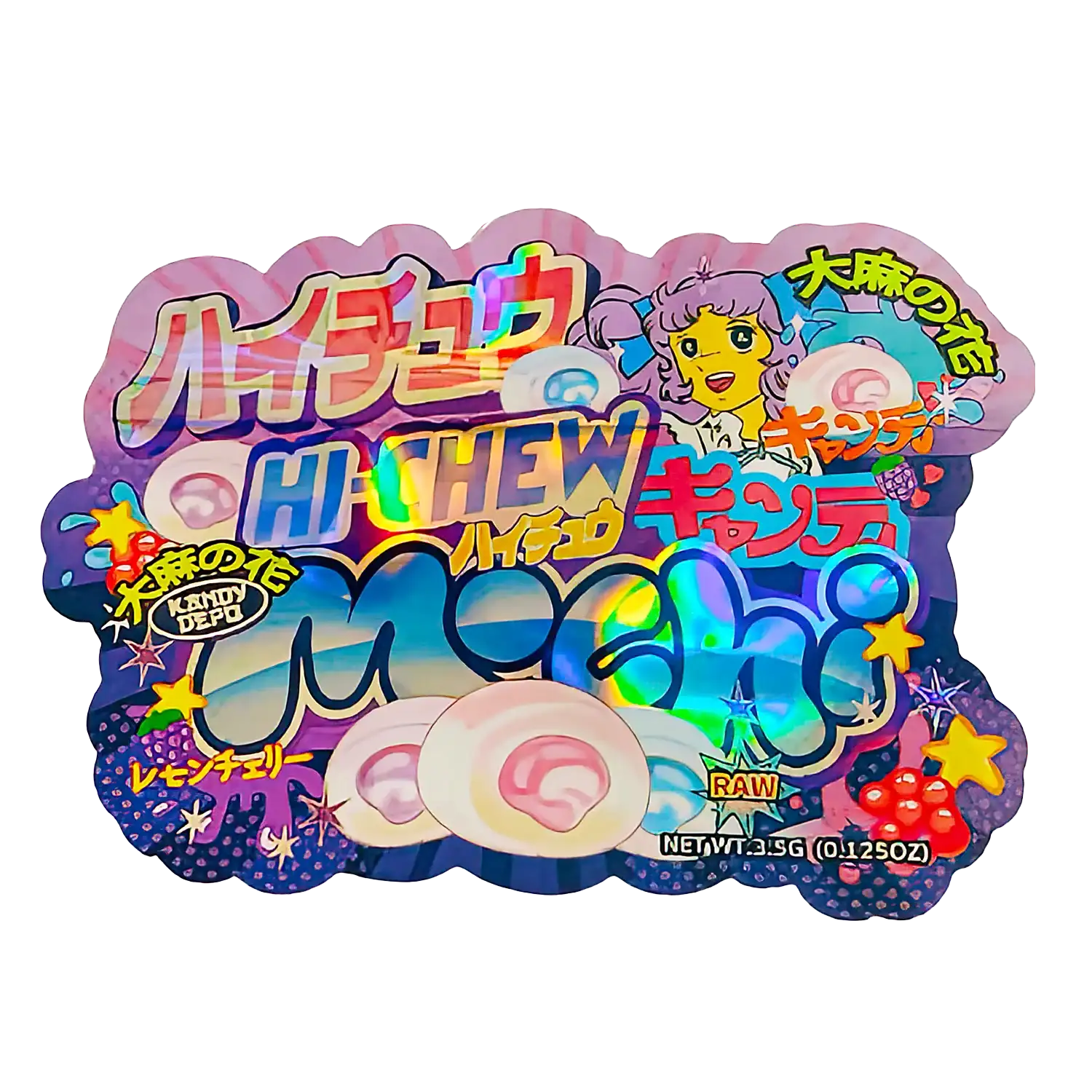 3.5g Shaped Mylar Storage Bag - Chew Mochi (50 Count)