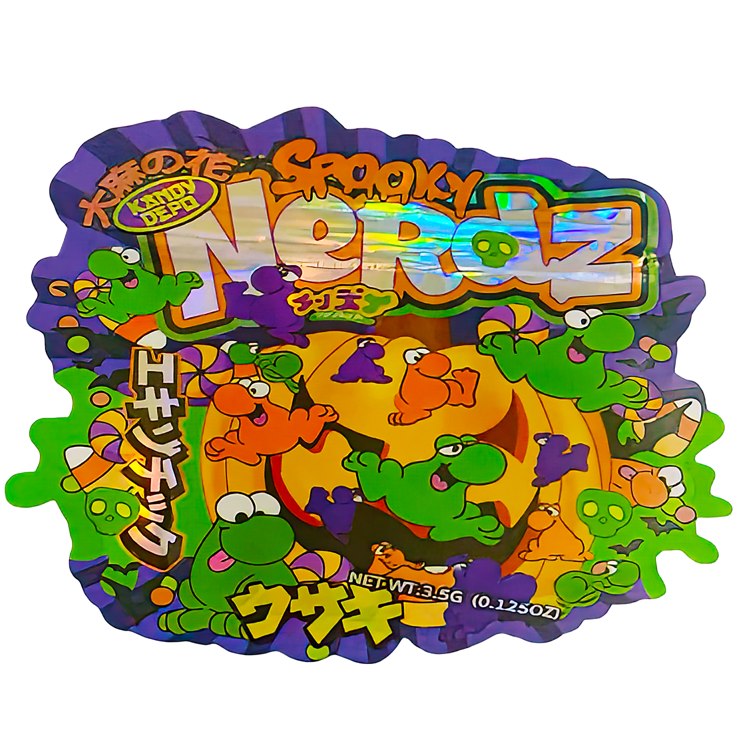 3.5g Shaped Mylar Storage Bag - Spooky Ndz(50 Count)