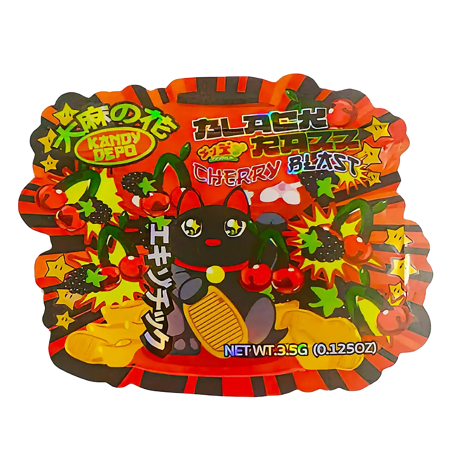 3.5g Shaped Mylar Storage Bag - Black Razz Cherry Blast (50 Count)