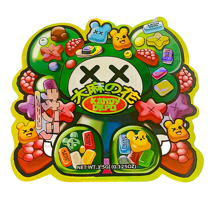 3.5g Shaped Mylar Storage Bag - Depo Bear XX (50 Count)