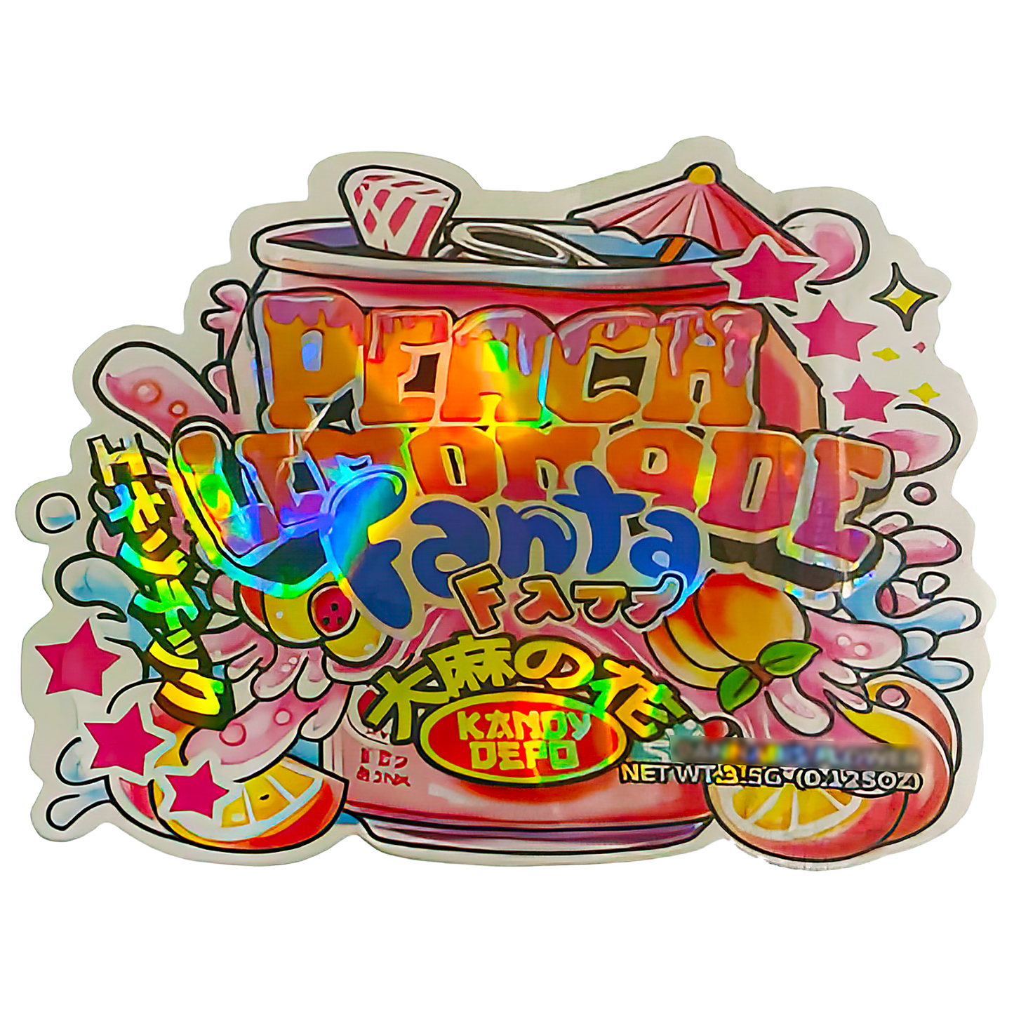 3.5g Shaped Mylar Storage Bag - Peach Lemonade Fana (50 Count)