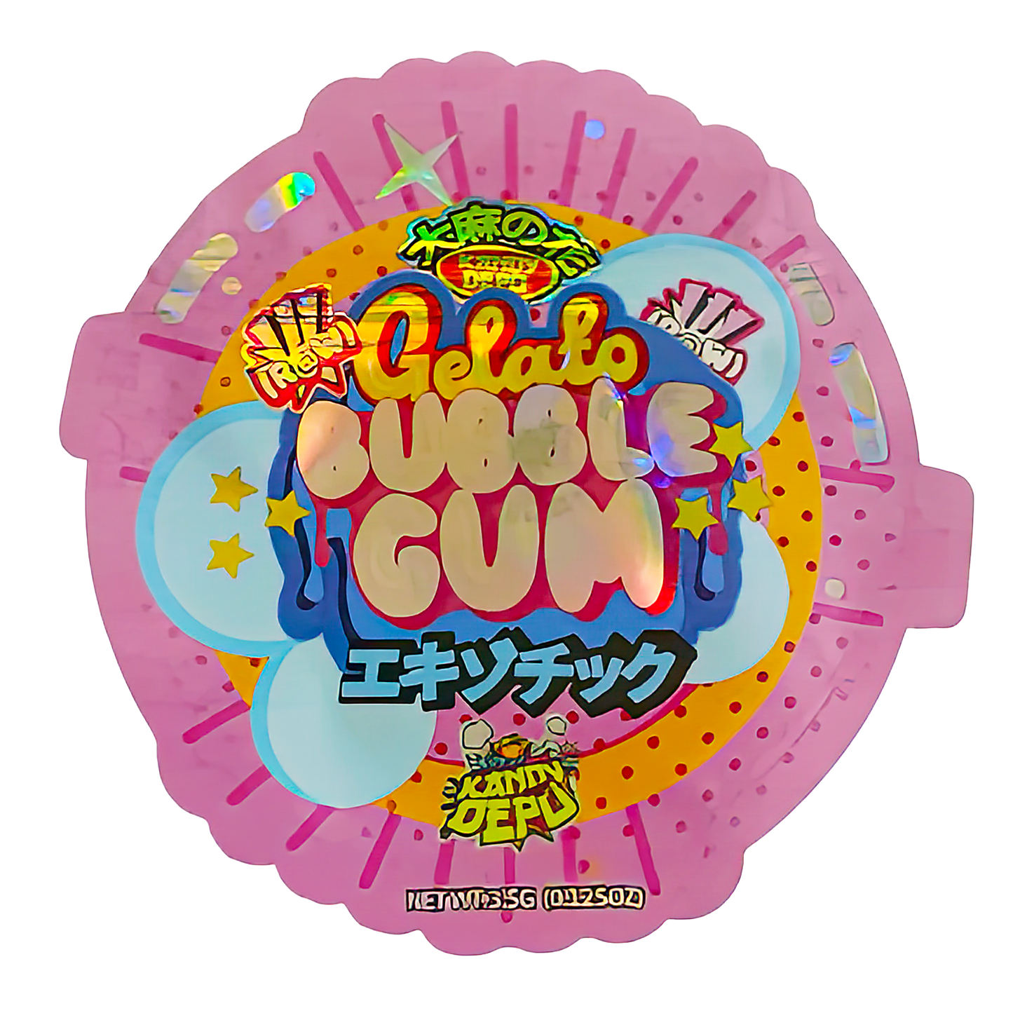 3.5g Shaped Mylar Storage Bag - Gelato Bubble G (50 Count)