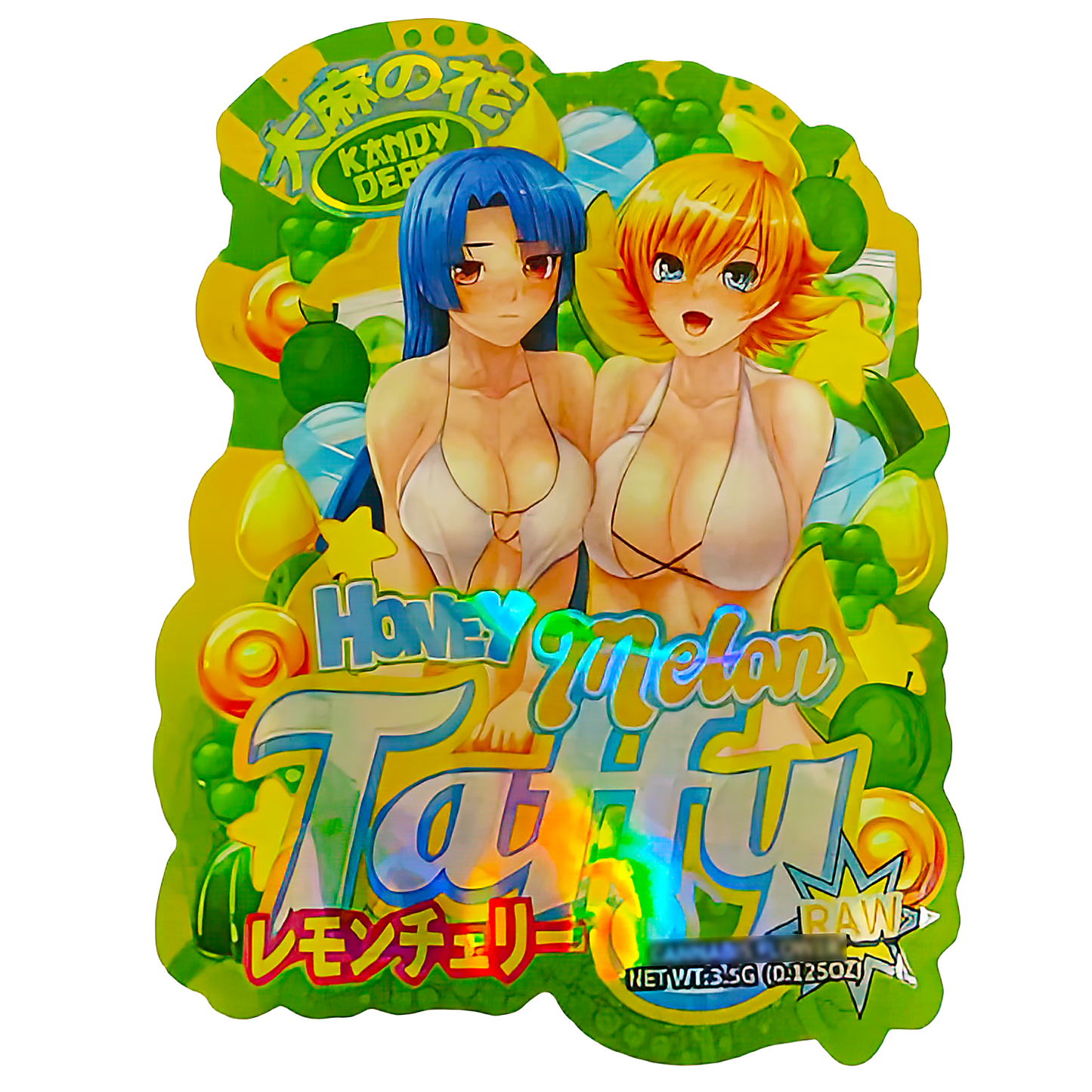 3.5g Shaped Mylar Storage Bag - Honey Melon (50 Count)