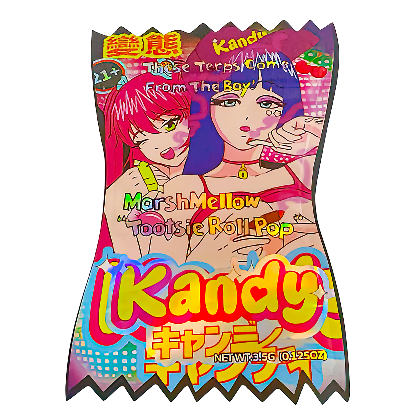 3.5g Shaped Mylar Storage Bag - Marshmallow TRPK (50 Count)