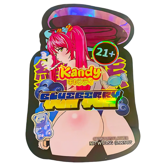 3.5g Shaped Mylar Storage Bag - Blueberry Yum Yumz (50 Count)