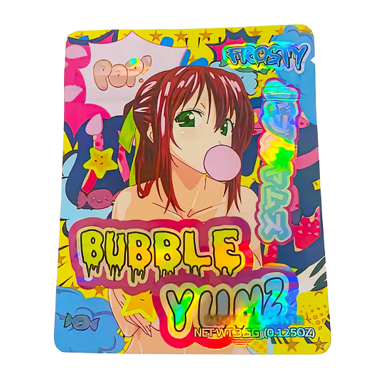 3.5g Shaped Mylar Storage Bag - Bubble Yumz (50 Count)