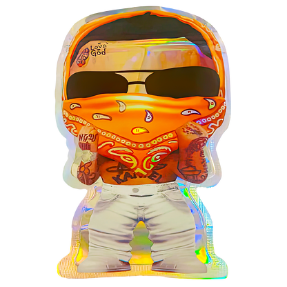 50 Pack - 3.5g Shaped Mylar Bags - Street Mask Character