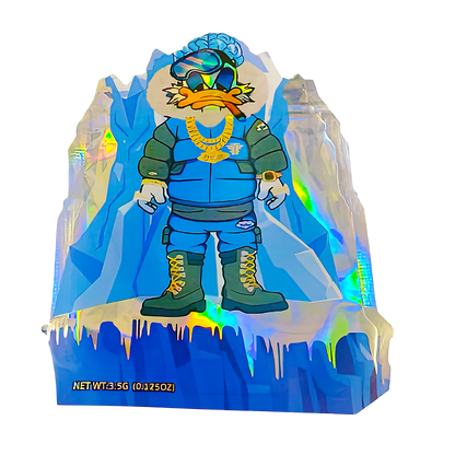50 Pack - 3.5g Shaped Mylar Bags - Trapper Character Design