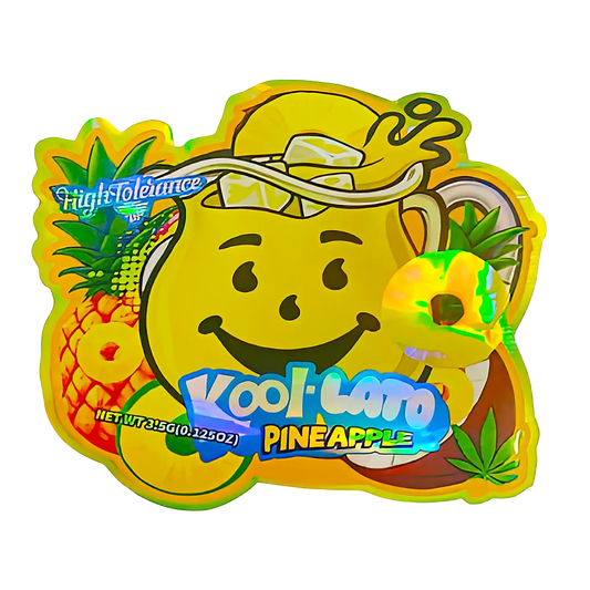 3.5g Shaped Mylar Storage Bag - Kool-Lato Pineapple (50 Count)