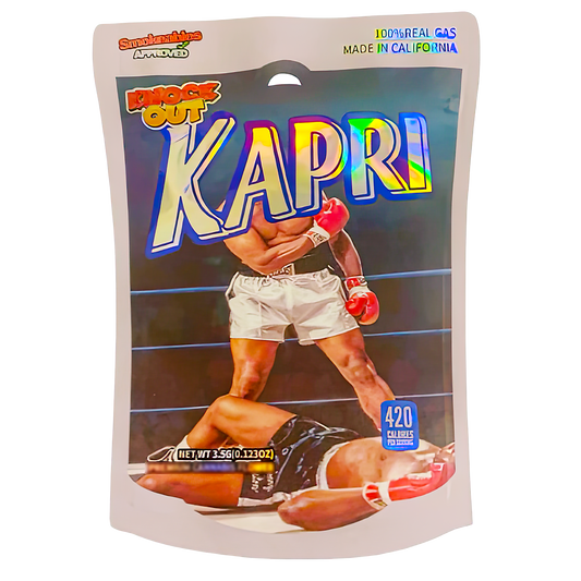 3.5g Shaped Mylar Storage Bag - Knock Out Kapri (50 Count)