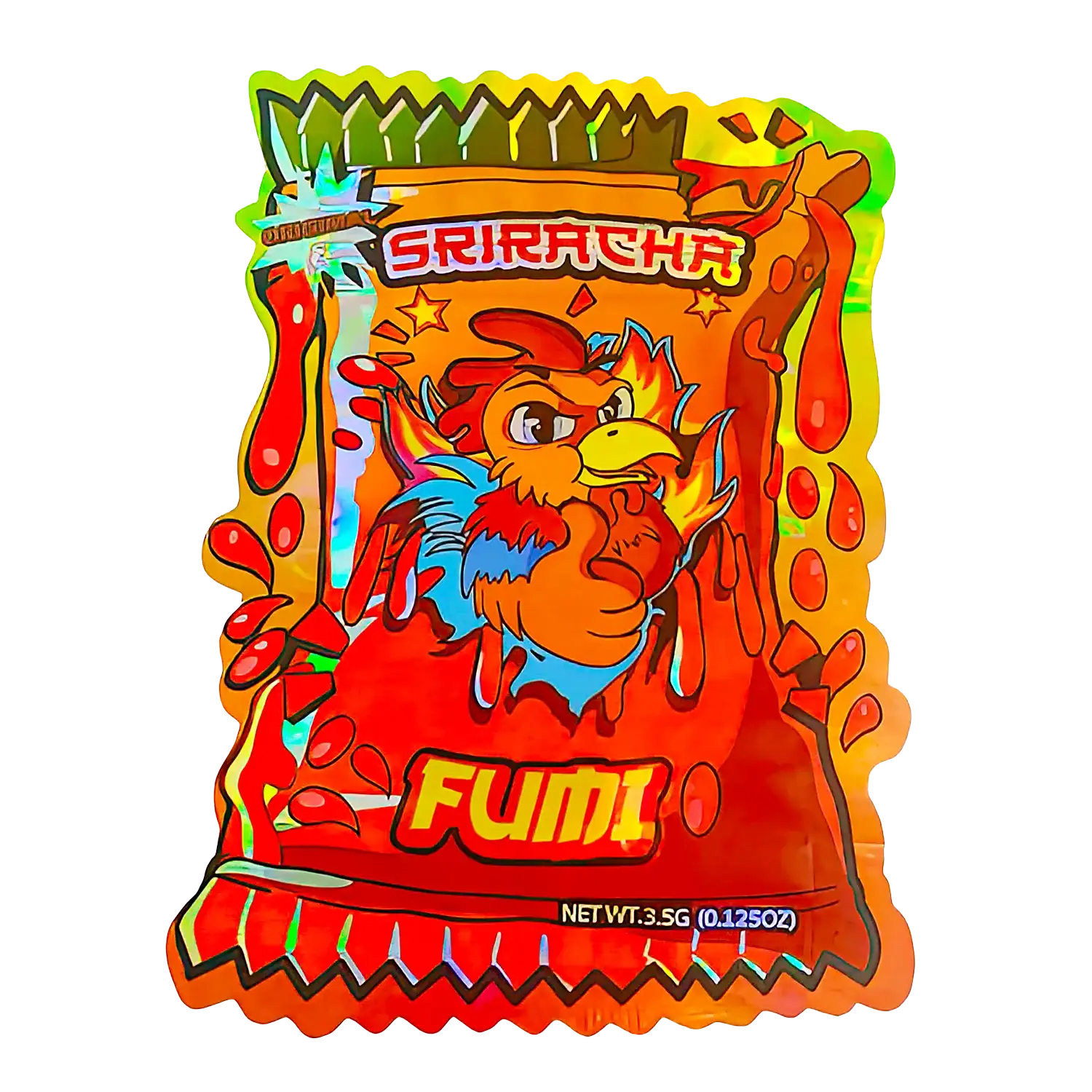 3.5g Shaped Mylar Storage Bag - Sriracha Fumi (50 Count)