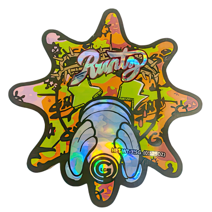 50 Pack - 3.5G Shaped Mylar Bags - Star Role Graphic - Runtz