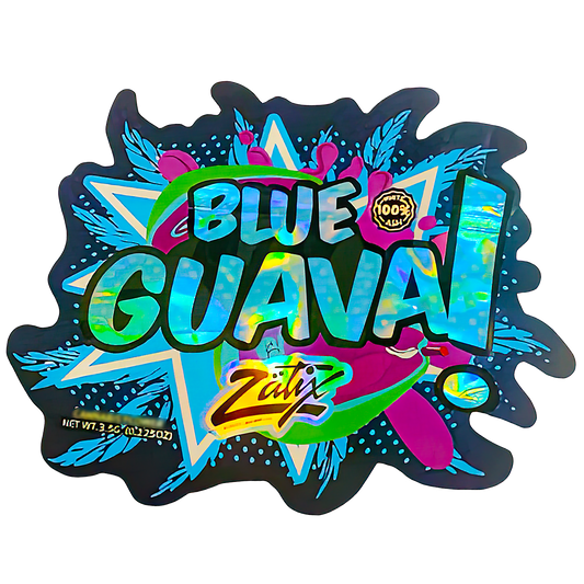 3.5g Shaped Mylar Storage Bag - Blue Guava Zatix (50 Count)