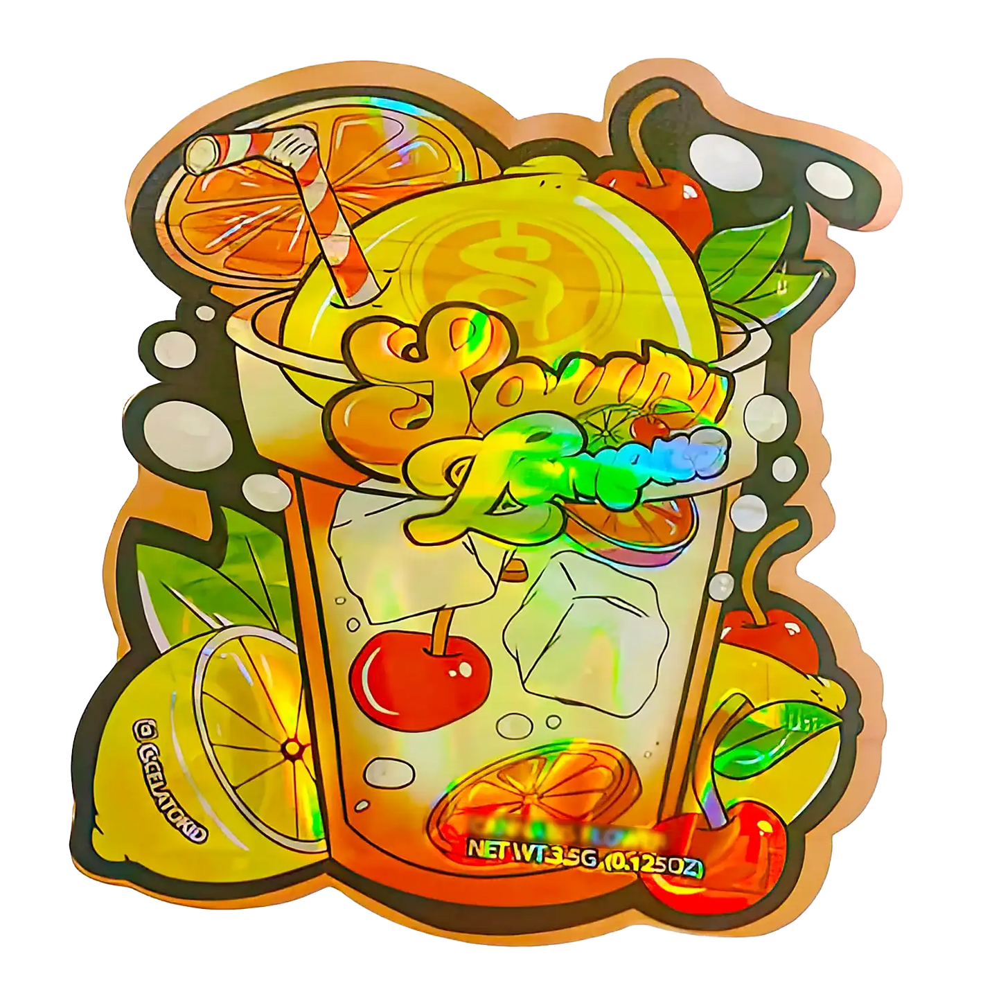 3.5g Shaped Mylar Storage Bag - Sour Lem (50 Count)