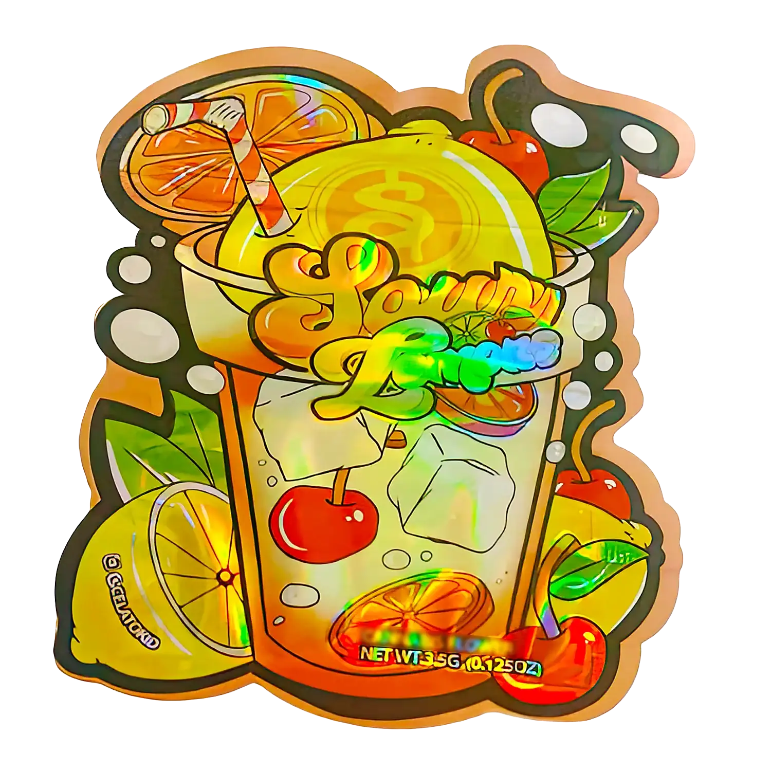 3.5g Shaped Mylar Storage Bag - Sour Lem (50 Count)