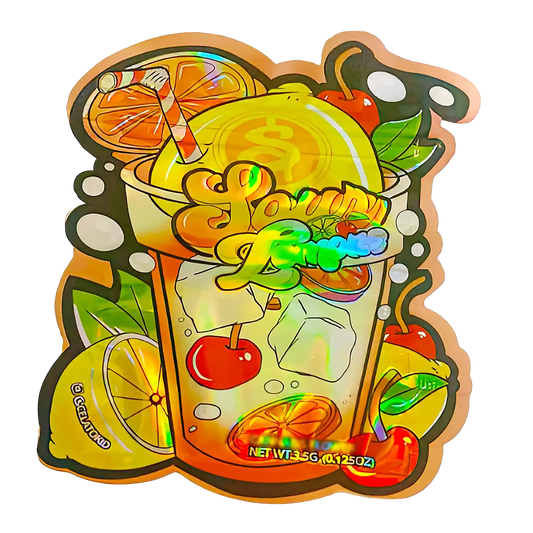 3.5g Shaped Mylar Storage Bag - Sour Lem (50 Count)