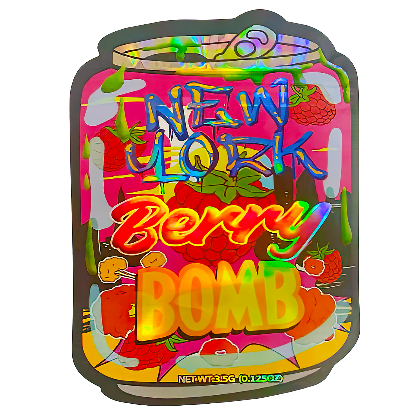 3.5g Shaped Mylar Storage Bag - New York Berry (50 Count)
