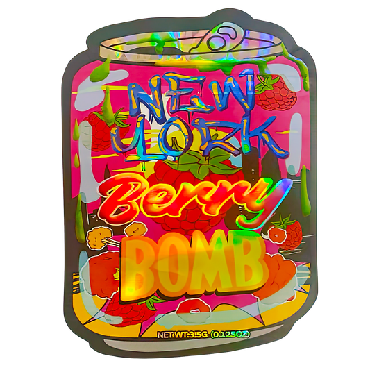 3.5g Shaped Mylar Storage Bag - New York Berry (50 Count)