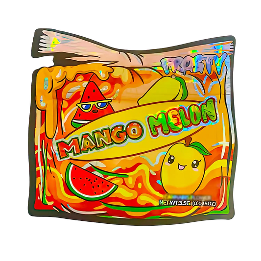 3.5g Shaped Mylar Storage Bag - Frosty Mango Melon 2 (50 Count)