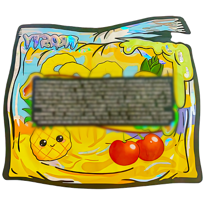 50 Pack - 3.5G Shaped Mylar Bags - Tropical Pineapple Colada