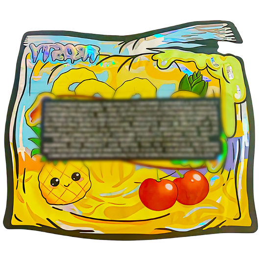 50 Pack - 3.5G Shaped Mylar Bags - Tropical Pineapple Colada
