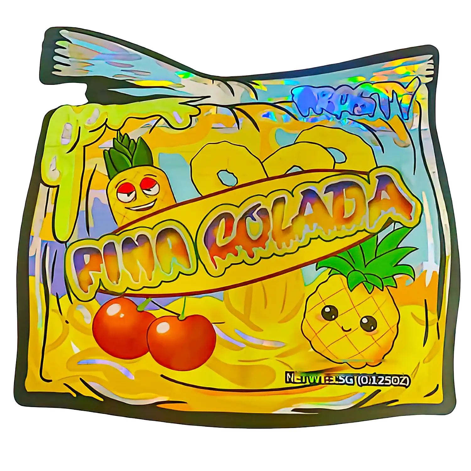 3.5g Shaped Mylar Storage Bag - Pina Colada 2 (50 Count)